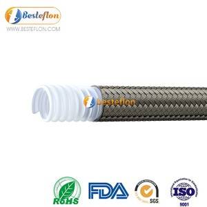 צינור PTFE מפותל עם צמת נירוסטה 304 או 316 |BESTEFLON