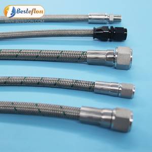 Conductive Ptfe Hose Assembly RVS braided PTFE conductive hose |BESTEFLON
