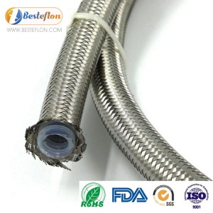 China OEM China PTFE Braided Hose Covered Stainless Steel Wire with Bsp End Fitting