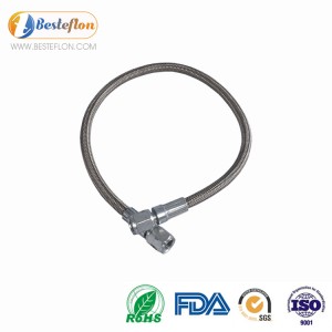 Factory Customized China Bsp Female Ends Ss Braided Convoluted FDA PTFE Oxygen Hose Assembly