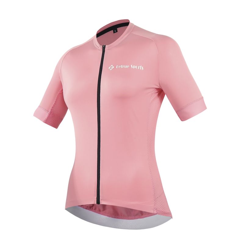 Women’s Bright Pink Short Sleeve Custom Cycling Jersey
