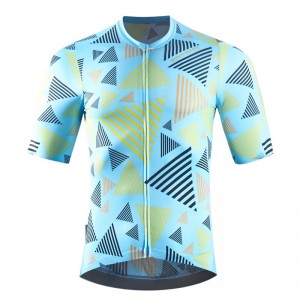 Men’s Lines Blue Short Sleeve Custom Cycling Jersey