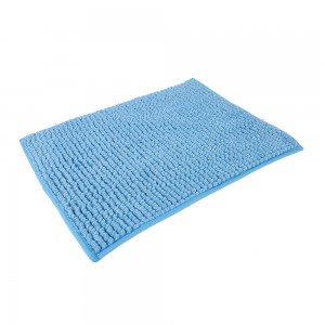 Водопоглощающий коврик для ванной из синели размером 21 x 34 дюйма, светло-голубой, нескользящий, лохматый, из синели.