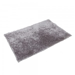 Machine washable non slip microfiber chenille bath mat