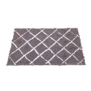 Soft non-slip backing water absorbent machine washable chenille bathroom rug
