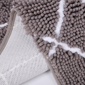 Karpet kamar mandi chenille anti-selip yang dapat dicuci dengan mesin penyerap wafel