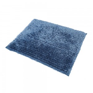 Water absorbent 21 x 34 inches light blue non slip shaggy chenille bath mat