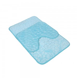 Non slip absorbent striped microfiber bath mat set