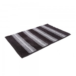 Non-slip machine washable colored stripes chenille mat
