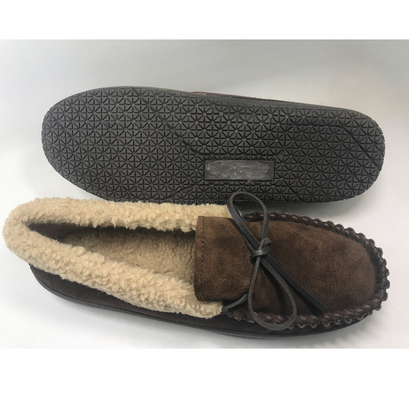 Mens leather slipper soft warm slipper indoor slipper