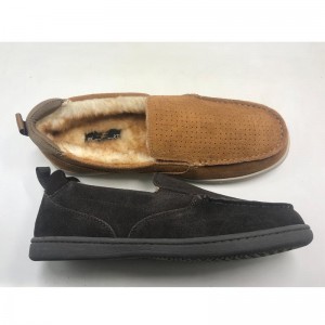 NEW FASHIN Mens Cowsuede Moccasin Slipper Anti Slipping Indoor Footwear