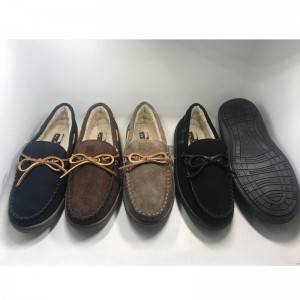 Hot Sales Mens Cowsuede Moccasin Slipper Anti Slipping Indoor Footwear