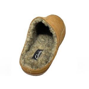 Clarks Mens Comfort Slipper Warm Plush Sherpa Lined Indoor Outdoor Genuine Leather House Slippers for Men