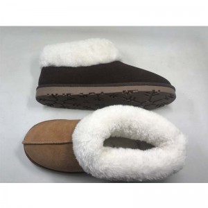 Wms Leather Shoes Warm Comfort Fuax Fur Slipper