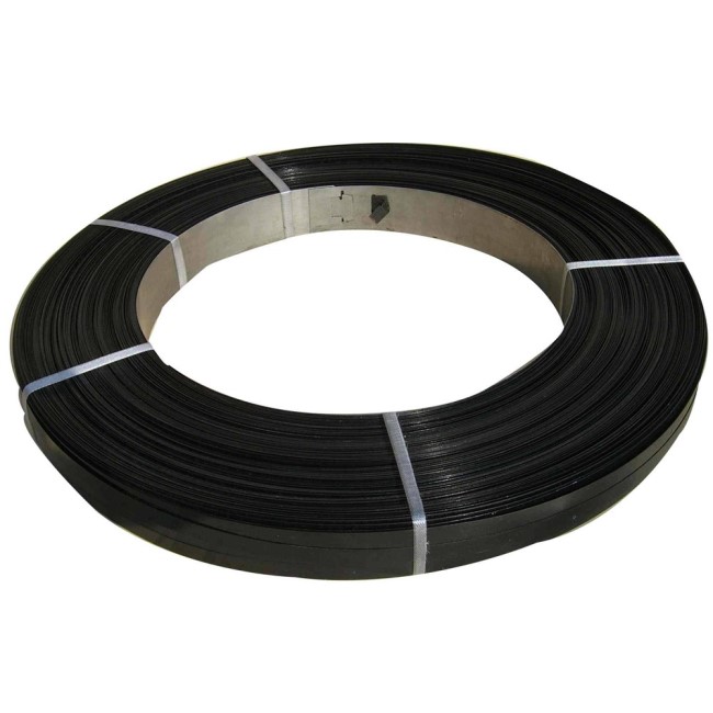 Black Steel strip Band. Steel strapping