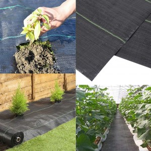 Черный ПП почвопокровный / черный коврик для борьбы с сорняками / ландшафтная ткань