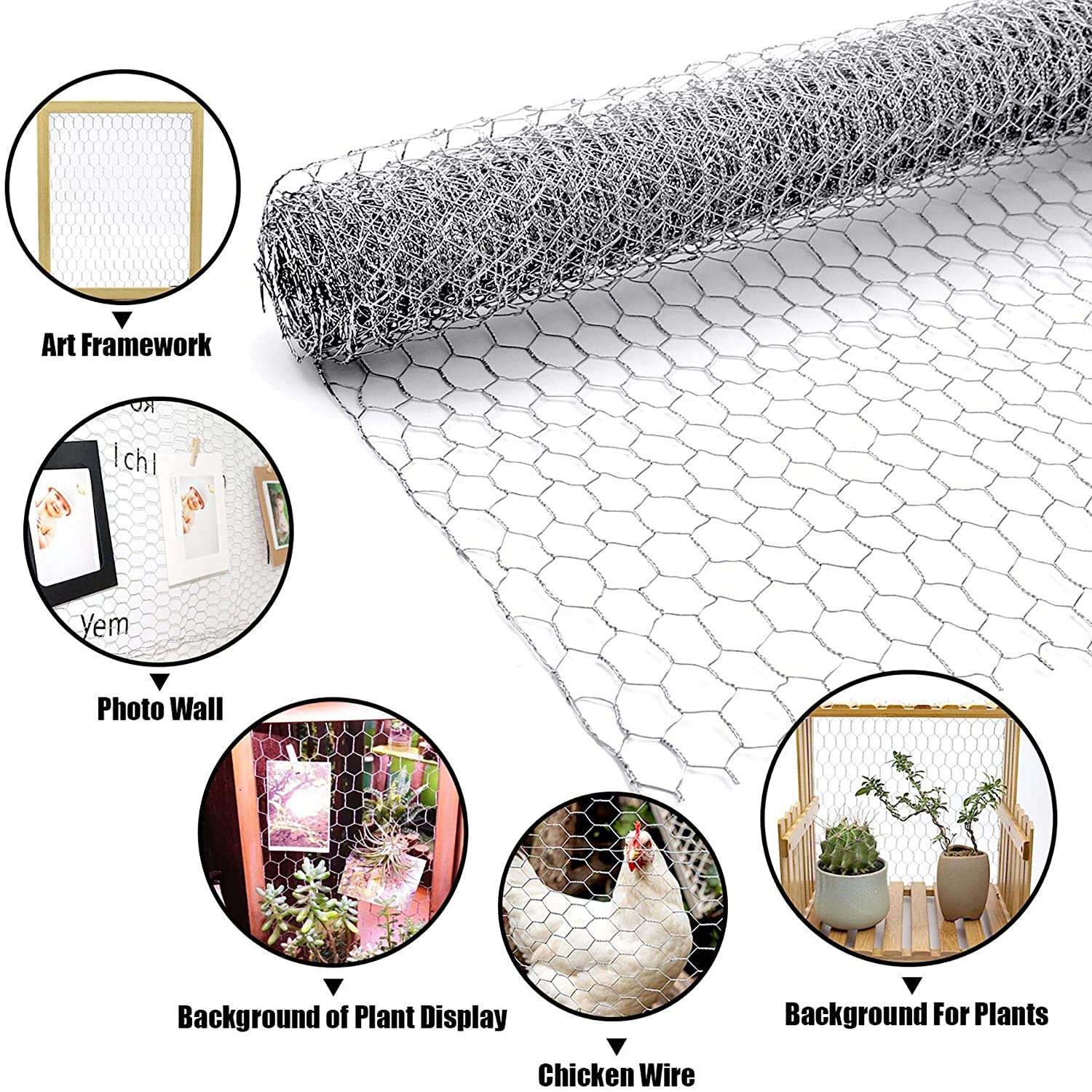 Mesh Poultry Netting Fence, Pet/Rabbit/Chicken Wire Fencing