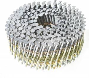 Clou de bobine de tige d'anneau à tête ronde complète de bobine de fil assemblé à 15 degrés de 2-1/2 pouces x 0,092 pouce