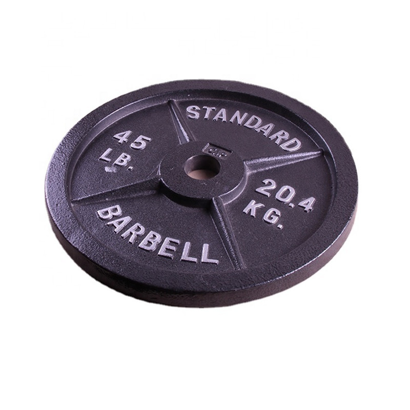 China Home Gym Free Weight Disc Plate Black Fitness Weightlifting Cast Iron Barbell Weight Plates