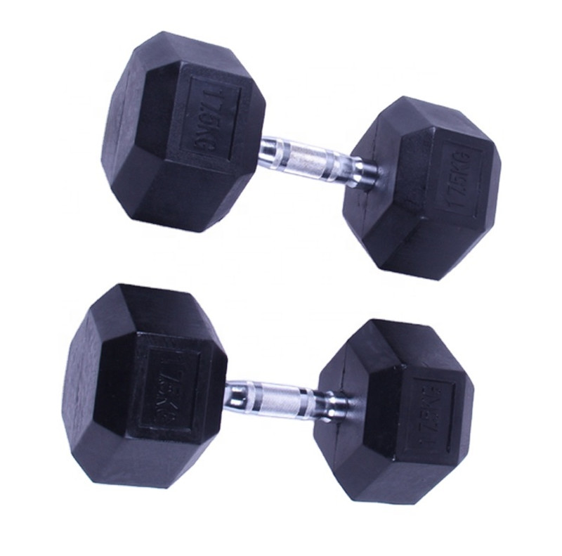 Good Quality China Fitness Weights Dumbbell Hex Gym Basic Equipment Rubber Coated Hex Dumbbell