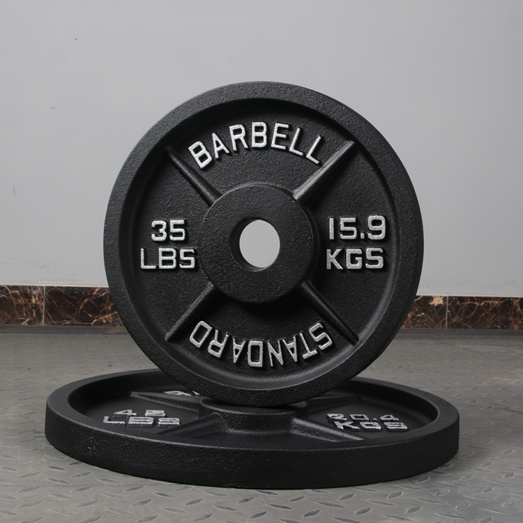 Home Gym Commercial  Free Weight Black Cast Iron Barbell Weight Plates