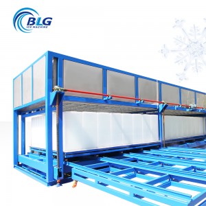 Direct cooling block ice machine for food preservation, ice carving, ice storage, sea transportation, and marine fishing