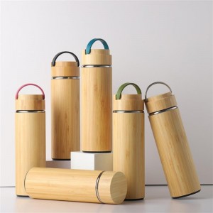 Steel Eco Friendly Bamboo Water Bottle Biodegradable Bamboo Drink Tea Infuser Coffee Water Bottle BPA Free China