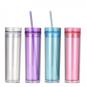 Business Reusables Plastic_Juice_Cup With Straw