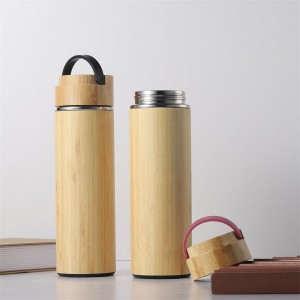 Steel Eco Friendly Bamboo Water Bottle Biodegradable Bamboo Drink Tea Infuser Coffee Water Bottle BPA Free China