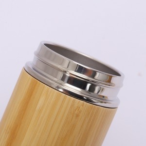 China Double Wall Custom Bamboo Coffee Cup with Lid