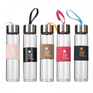 Chinese Fitness Crystal Glass Water Bottle