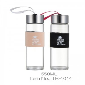 Chinese Fitness Crystal Glass Water Bottle