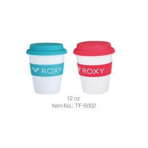 Custom Logo Drinks Coffee Plastic Travel Mug With Silicon Ring
