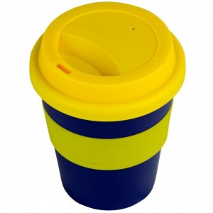 Custom Logo Drinks Coffee Plastic Travel Mug With Silicon Ring