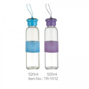 Top Quality Flat Square Water Bottle - Custom Logo Home Glass Mineral Water Bottle – Jupeng