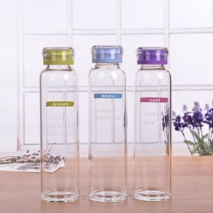 Custom Make Colored 550ml Glass Water Bottle
