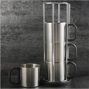 Label Cutes coffee set stainless steel Mug Cups set