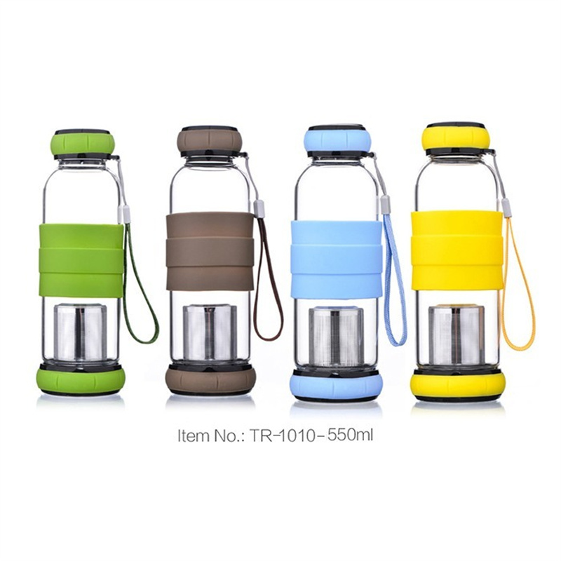 Manufacturer of Transparent Plastic Water Bottle - Logo Takeaway Colorful Glass Water Bottle – Jupeng