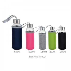 ODM Modern Clear Glass Water Bottle With Pouch