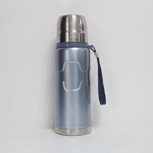 304 stainless steel rhombic thermos cup with steel cover and lifting rope