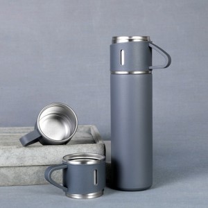 Vacuum 304 stainless steel thermos cup set portable practical business thermos cup steel cover water cup thermos cup
