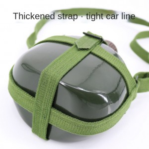 Thickened military training kettle large capacity outdoor flat Army Green Army kettle 1L aluminum student kettle
