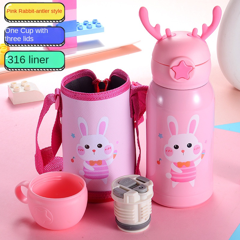 Antler children’s thermos cup stainless steel with straw Featured Image