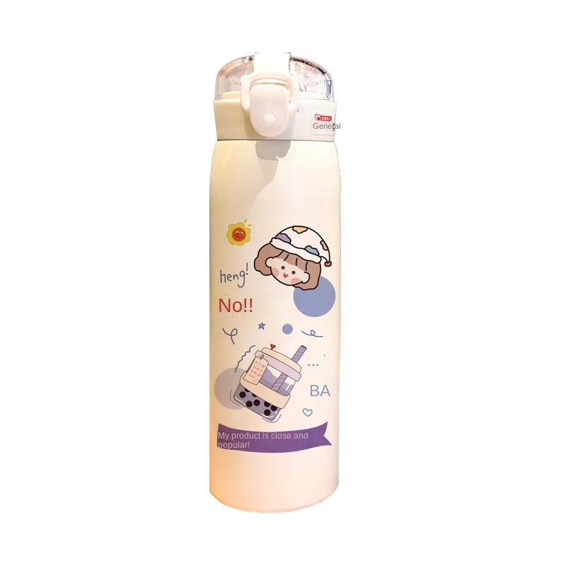 Factory Cheap Hot Kids Thermos Bottle - Thermos cup female bottle straw flask  – Jupeng