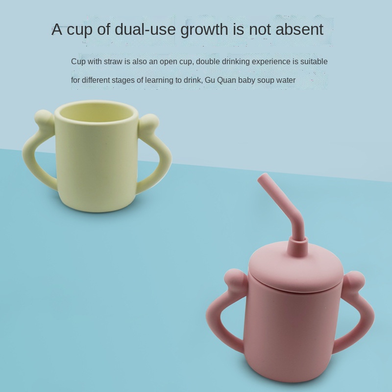 kids silicone water cup with straw Featured Image