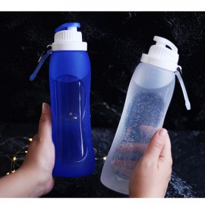 Printing Takeaway Silicon Foldable Drinking Water Bottle