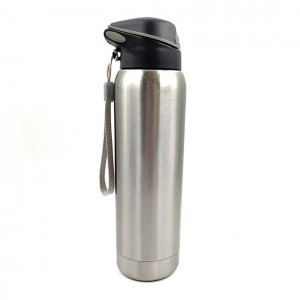 Logo Printed Cold Sports Water Bottle With Straw