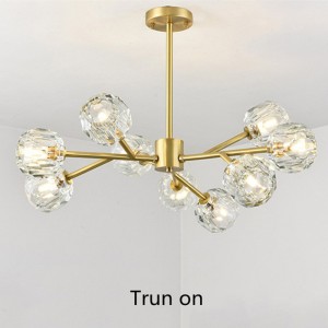 Candelabros de latón decorativos de luxo para iluminación do Sputnik do comedor