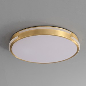 Luksuzna okrasna medeninasta stropna svetilka s preluknjano okroglo led diodo