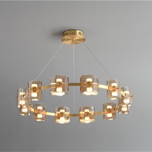 Vintage Metal Pendant Lighting Brass ጨርሷል Chandelier ብርሃን